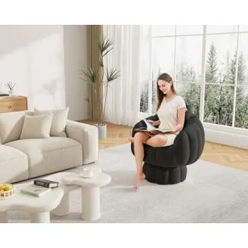 Mid Century Modern 360 Degree Swivel Accent Sofa Chair Set