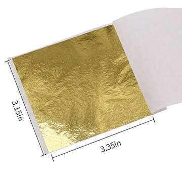 KINNO 600-Piece Colored Gold Leaf Sheets for DIY Crafts