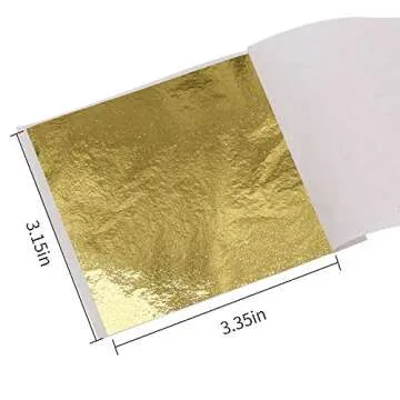 KINNO 600-Piece Colored Gold Leaf Sheets for DIY Crafts