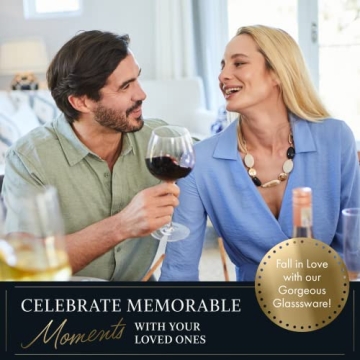 Elegant ELIXIR Red Wine Glasses Set - Handcrafted Crystal 4 Set