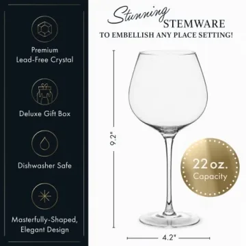 Elegant ELIXIR Red Wine Glasses Set - Handcrafted Crystal 4 Set