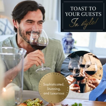 Elegant ELIXIR Red Wine Glasses Set - Handcrafted Crystal 4 Set