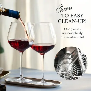 Elegant ELIXIR Red Wine Glasses Set - Handcrafted Crystal 4 Set