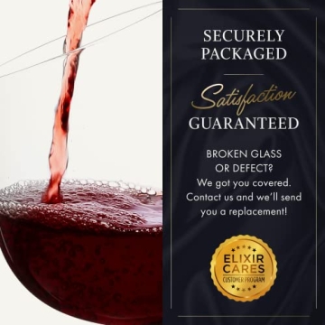 Elegant ELIXIR Red Wine Glasses Set - Handcrafted Crystal 4 Set