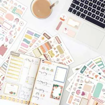 Aesthetic Planner Stickers -24 Sheets/1700+ Boho Year Sticker Book, Cute Daily Planner Stickers Perfect Planner Accessories for Planning or Decorating Planners, Journals & Calendars