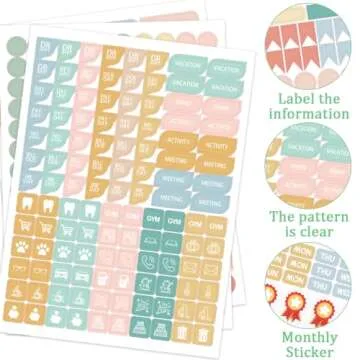 Aesthetic Planner Stickers -24 Sheets/1700+ Boho Year Sticker Book, Cute Daily Planner Stickers Perfect Planner Accessories for Planning or Decorating Planners, Journals & Calendars