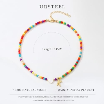 Ursteel Handmade Initial Pendant Necklace for Girls