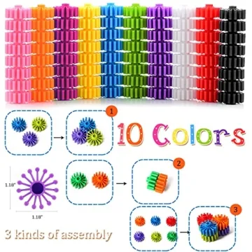 RAINBOW TOYFROG 100-Piece Interlocking Gears for Kids