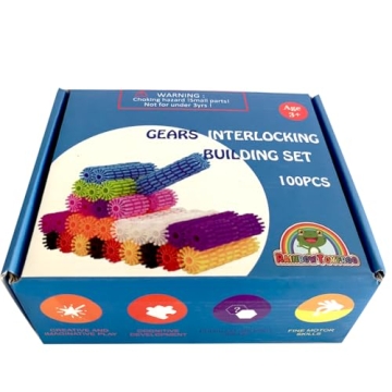 RAINBOW TOYFROG 100-Piece Interlocking Gears for Kids