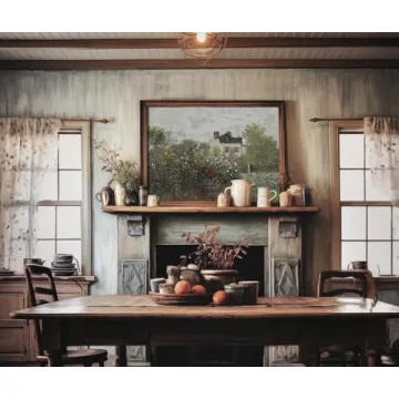 Rustic Farmhouse Canvas Print 24x36 - Boho Wall Art Decor