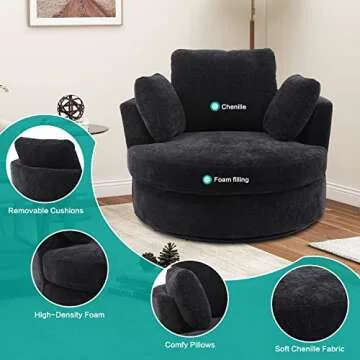 Gxcevsou Swivel Barrel Chair - Comfy and Stylish Accent for Home