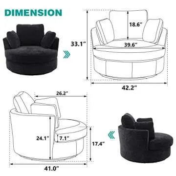 Gxcevsou Swivel Barrel Chair - Comfy and Stylish Accent for Home