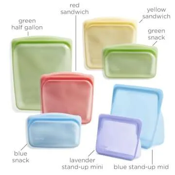 Stasher 7-Pack Silicone Reusable Food Storage Bags