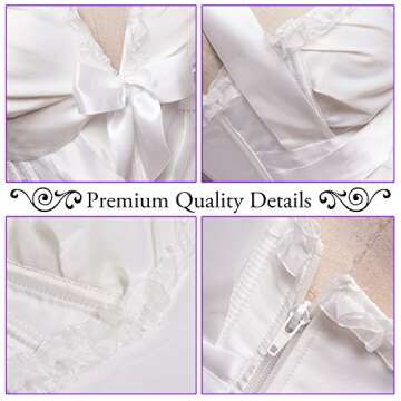 Alivila.Y Fashion Women's Halter Overbust Lingerie Bridal Corset 2046-White-2XL