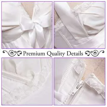 Alivila.Y Fashion Women's Halter Overbust Lingerie Bridal Corset 2046-White-2XL