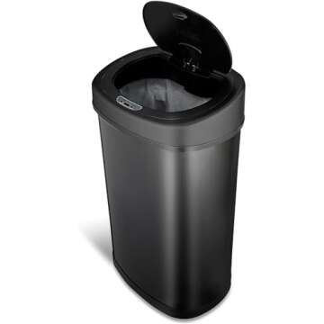 NINESTARS Touchless Infrared Motion Sensor Trash Can 13.2 Gal