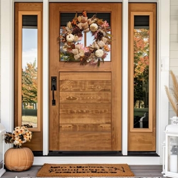 Fall Wreaths - 24 Inch Pre-Lit Decor for All Occasions