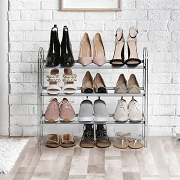 Seville Classics 3-Tier Expandable Shoe Rack for 24 Pairs