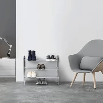 Seville Classics 3-Tier Expandable Shoe Rack for 24 Pairs