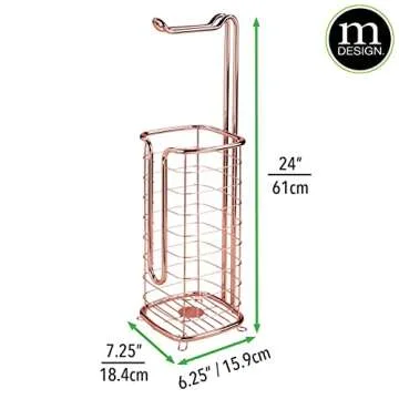 Stylish Rose Gold Toilet Paper Holder with Storage