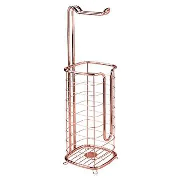 Stylish Rose Gold Toilet Paper Holder with Storage