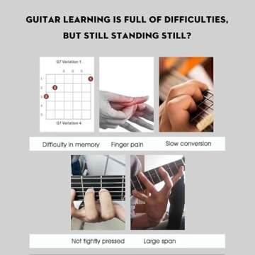 Guitar Chord Presser, Guitar Chord Helper, Guitar Chord Trainer for Beginners, Guitar Learning Tools Accessories, Guitar Aid Chords Trainer