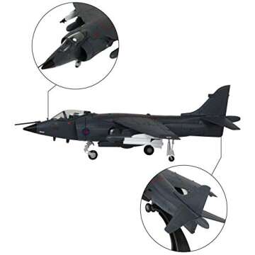 HANGHANG 1/72 Scale United Kingdom Harrier FRSMK1 Attack Plane Metal Fighter Military Model Fairchil...