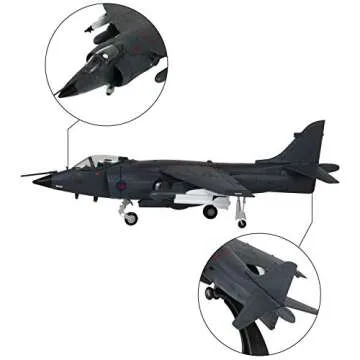 HANGHANG 1/72 Scale United Kingdom Harrier FRSMK1 Attack Plane Metal Fighter Military Model Fairchil...