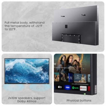 SYLVOX 55 inch Outdoor TV with 4K Waterproof Feature