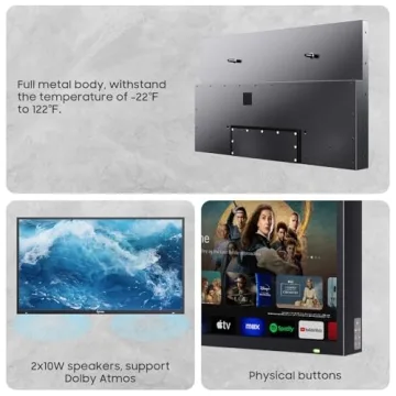 SYLVOX 55 inch Outdoor TV with 4K Waterproof Feature