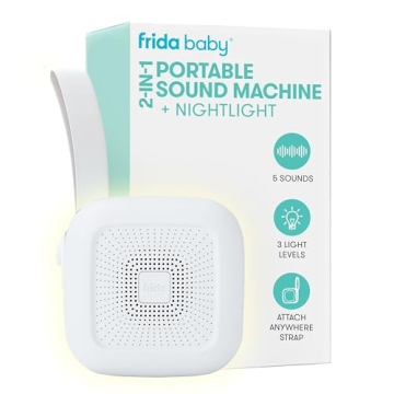 Frida Baby Portable Sound Machine & Nightlight | 5 Soothing Sounds & 3 Modes