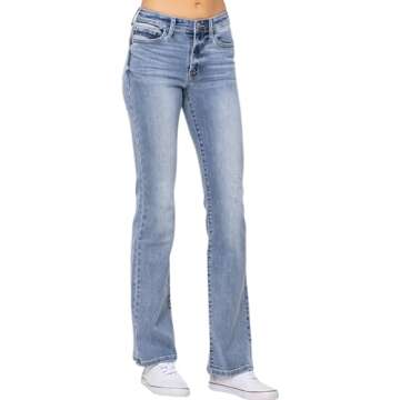 Judy Blue Women's Mid Rise Bootcut Jeans 82337 (US, Numeric, 5, Regular, Regular) Light Blue