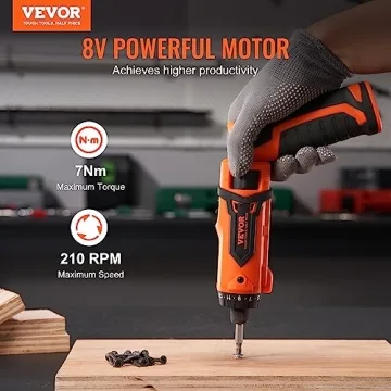 VEVOR 8V Cordless Screwdriver with 82 Accessory Kit