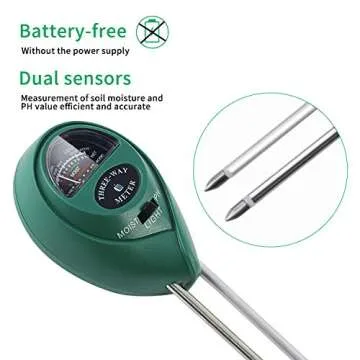 Alkey Soil Moisture Meter - 3 in 1 Soil Tester Kits with Soil Moisture/Light/pH Tester, Gardening Tool Kit for Plants, Suitable for Indoor & Outdoor, Gardens, Lawn, Farms Use