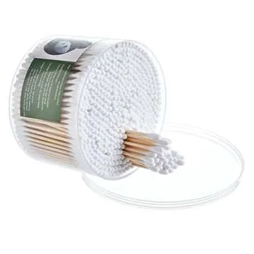 MONCOM Eco-Friendly Cotton Swabs - 500 Count Biodegradable