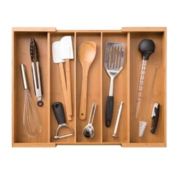 Seville Classics Bamboo Premium Drawer Organizer - Expandable & Eco-Friendly