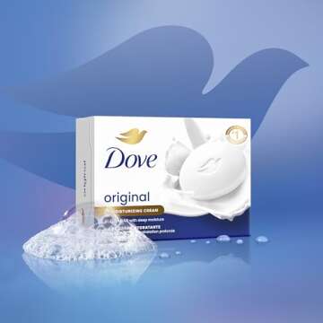 Dove Beauty Bar Soap Original 4 Count for Soft, Smooth Skin, with 1/4 Moisturizing Cream 3.75 oz