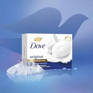 Dove Beauty Bar Soap Original 4 Count for Soft, Smooth Skin, with 1/4 Moisturizing Cream 3.75 oz