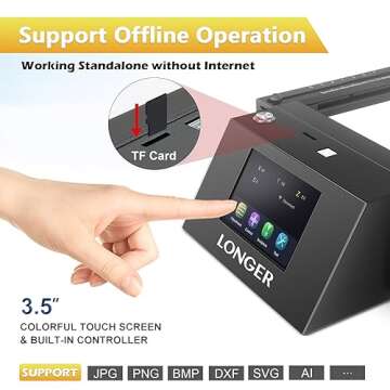 Official Longer RAY5 5W Laser Engraving and Cutting Machine, 40W Laser Engraver for Wood and Metal, Acrylic, Leather, Glass, 3.5 inch Touch Screen, Support Offline Engraving and APP Control