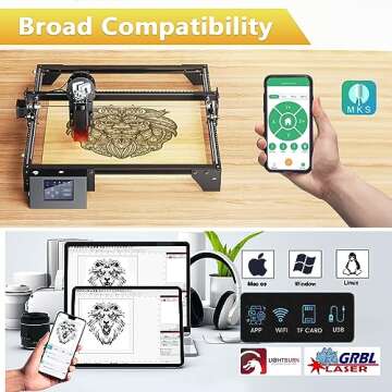 Official Longer RAY5 5W Laser Engraving and Cutting Machine, 40W Laser Engraver for Wood and Metal, Acrylic, Leather, Glass, 3.5 inch Touch Screen, Support Offline Engraving and APP Control