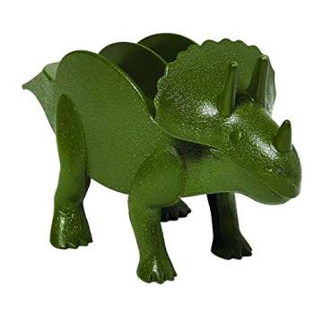 Unido Box Dinosaur Taco Holder - Kids Plastic Novelty Taco Plate - Army Green - Set of 4-2 Triceratops, 2 Brontosaurus (4)