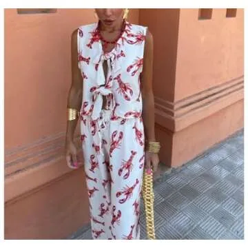 Chic Argeousgor Y2k 2 Piece Pants Set for Summer Fun