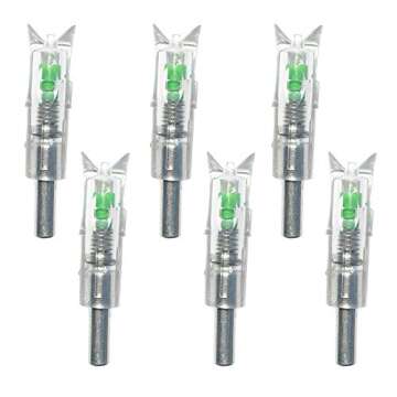 Reikawa 6PCS Lighted Nocks for Crossbow with .300''/7.62mm Inside Diameter,Half Moon Style Lighted A...