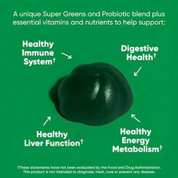 Goli SuperGreen Vitamin Gummy - 180 Count - Essential Vitamins and Minerals - Plant-Based, Vegan, Gl...