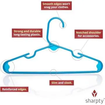 Durable Kids Plastic Hangers for Baby and Toddler Clothes