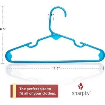 Durable Kids Plastic Hangers for Baby and Toddler Clothes