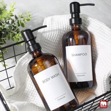 Stylish GMISUN Amber Glass Soap Dispenser Set for Home