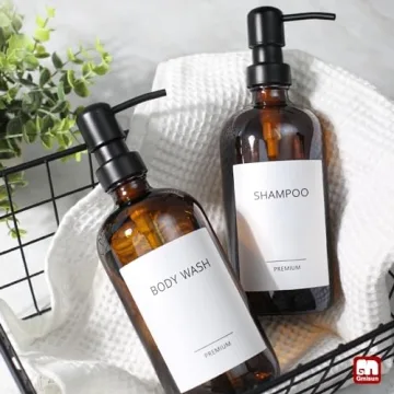 Stylish GMISUN Amber Glass Soap Dispenser Set for Home