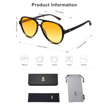 SojoS Classic Retro Aviator Sunglasses - Stylish & Polarized