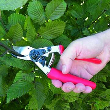 Felco Pruning Shears (F 12) - High Performance Swiss Made One-Hand Garden Pruner with Steel Blade